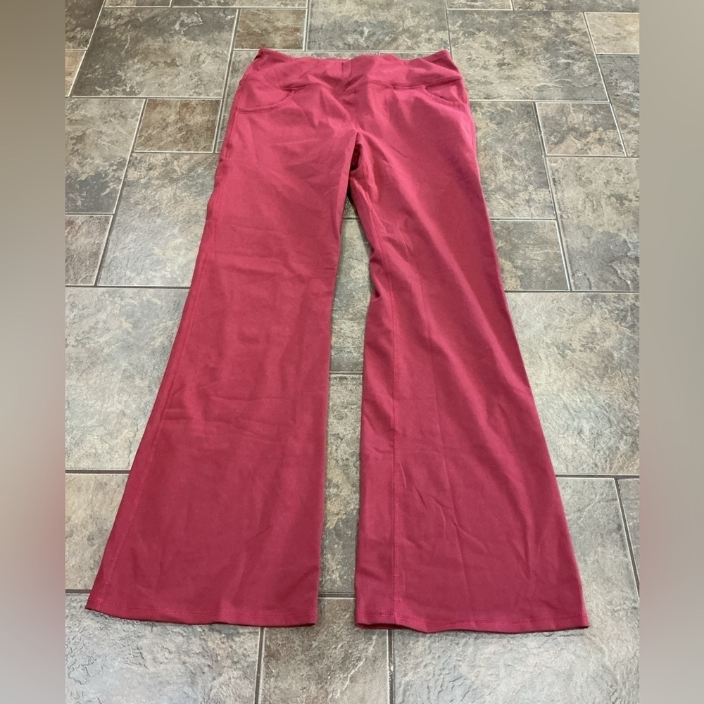 🥵 Wine Red Wide-Leg Pants casual pockets
